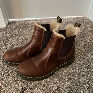 Doc marten boots with fur detail